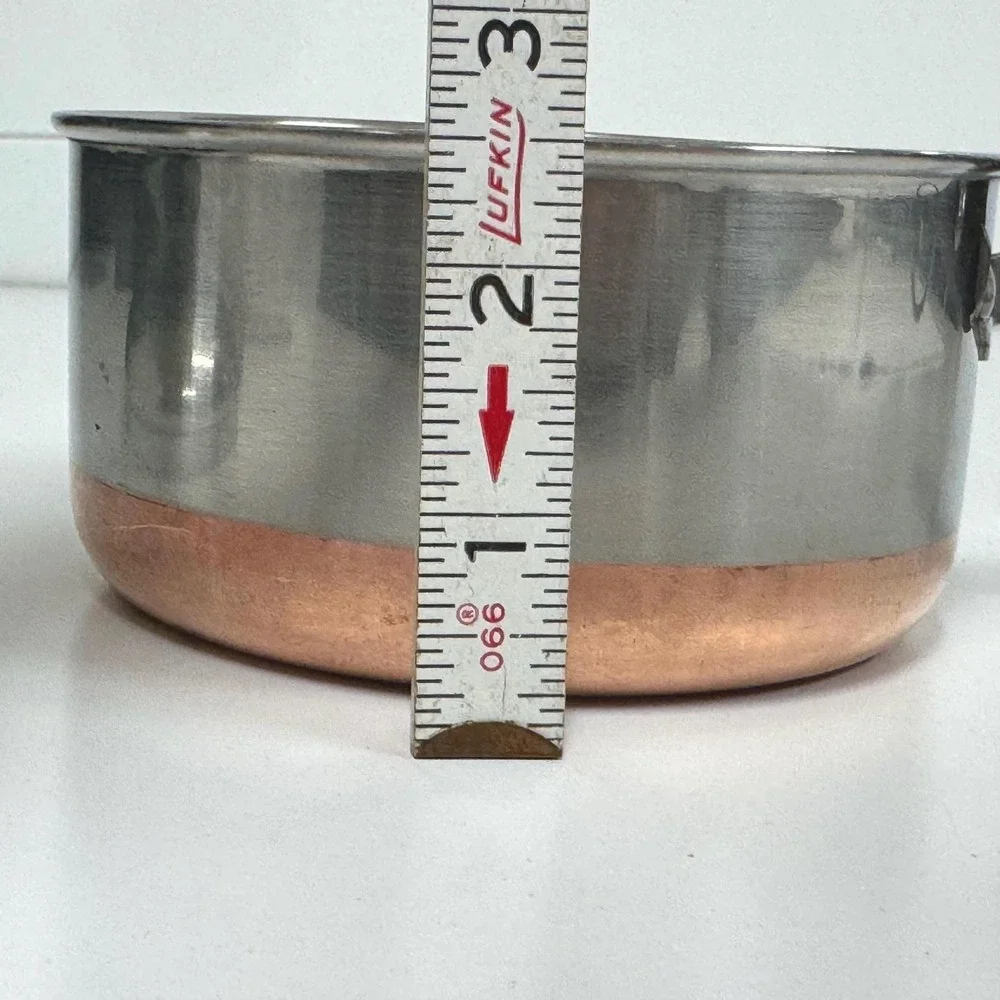 Vintage Revere Ware Copper Bottom Pot 1 Pint double ring pre 1968